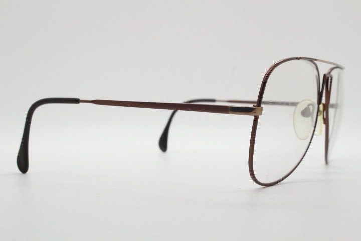 Silhouette 70s vintage aviator eye glasses made in Austria. Handsome bronze brown mens optical frame. Prescription eyeglasses. Rx aviators