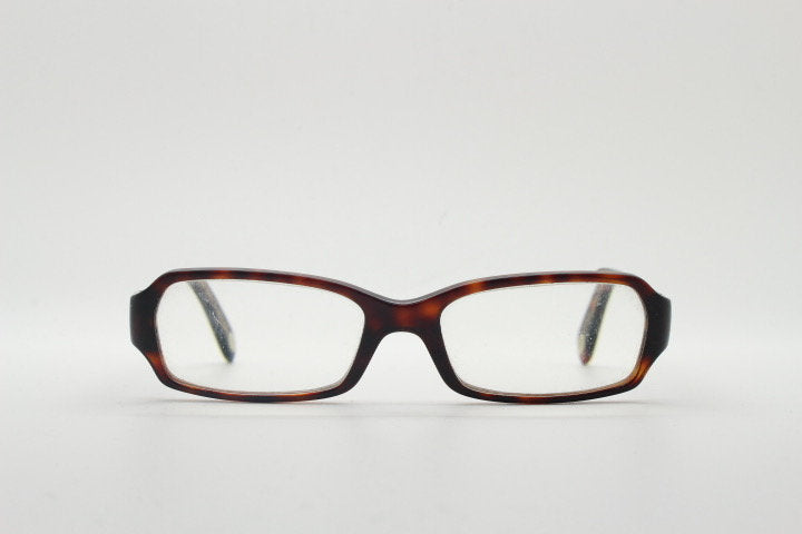 Tiffany and Co rectangular eye glasses. Luxury low profile tortoise acetate optical frames. Prescription eyeglasses. RX vintage spectacles