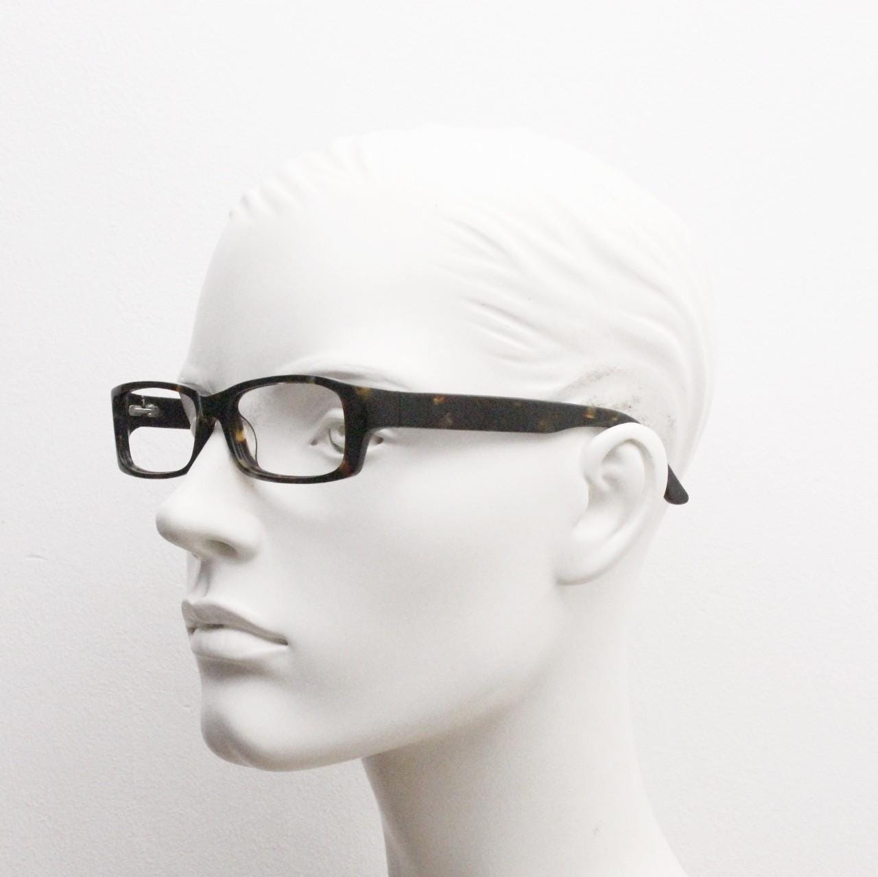 Wagner Keuhner rectangular low profile eye glasses made in Germany. Thick dark tortoise acetate optical frames. Prescription RX. Vintage NOS