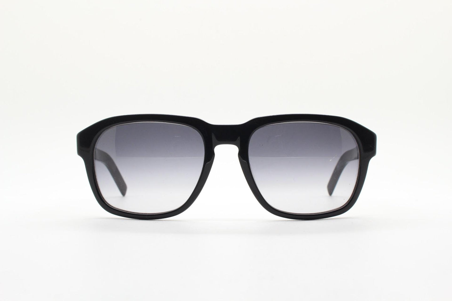 Jack Spade plain black rectangular sunglasses. Solid acetate frame with grey graduating lenses. Mens vintage 60s mod design. Keyhole bridge