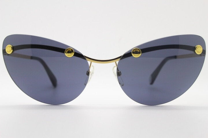 Moschino oval cat eye sunglasses model 082/S. Womens frameless cateye in perfect proportions with golden metal brow line