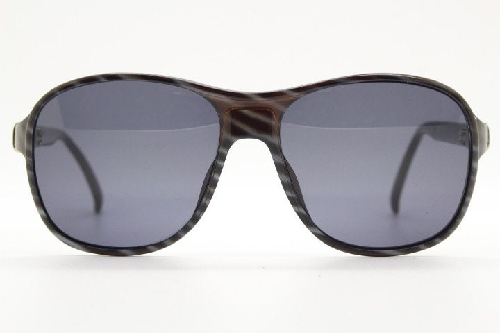 Christian Dior monsieur 80s vintage small square aviator sunglasses model 2311 made in Germany from Optyl. Grey striped frame. NOS