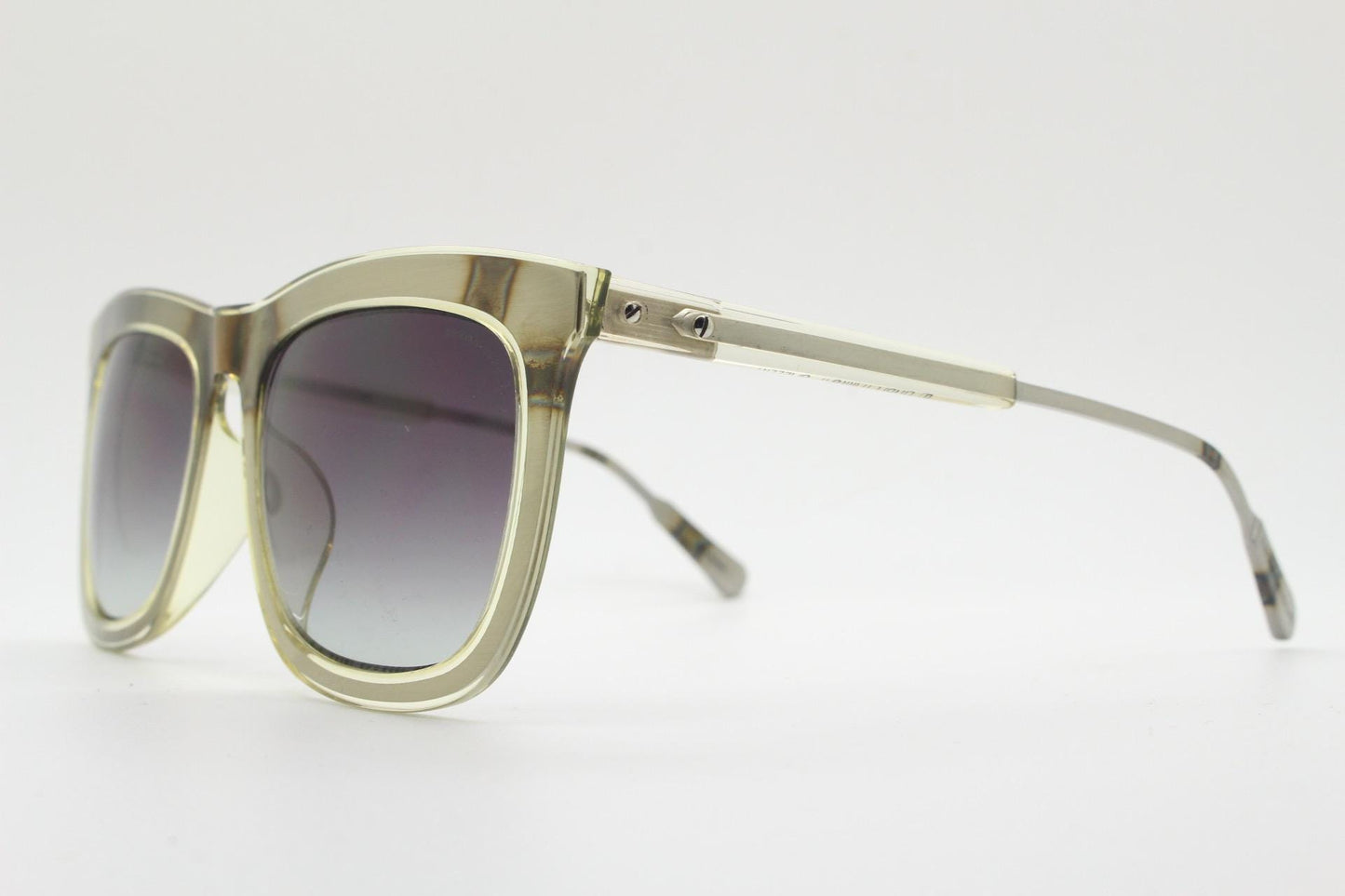 Kris Van Assche big square sunglasses made in Japan by Linda Farrow. Industrial finish steel frame encased in acetate. Vintage. NOS