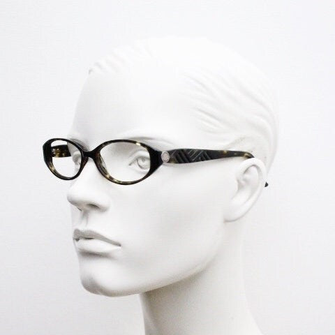 Lulu Guinness vintage oval eye glasses. Dark tortoise low profile optical frames. Prescription eyeglasses. RX spectacles
