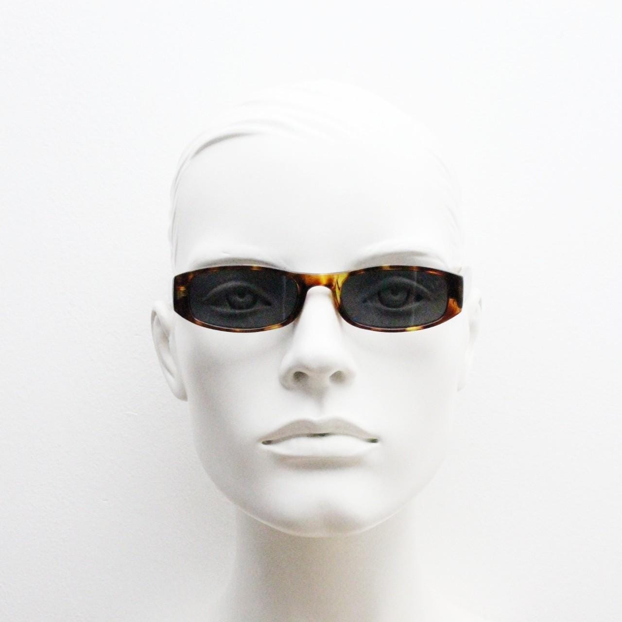 90s vintage rectangular sunglasses. Authentic and sharp low profile vibrant tortoise frame with full height arms. BNWT Unused NOS