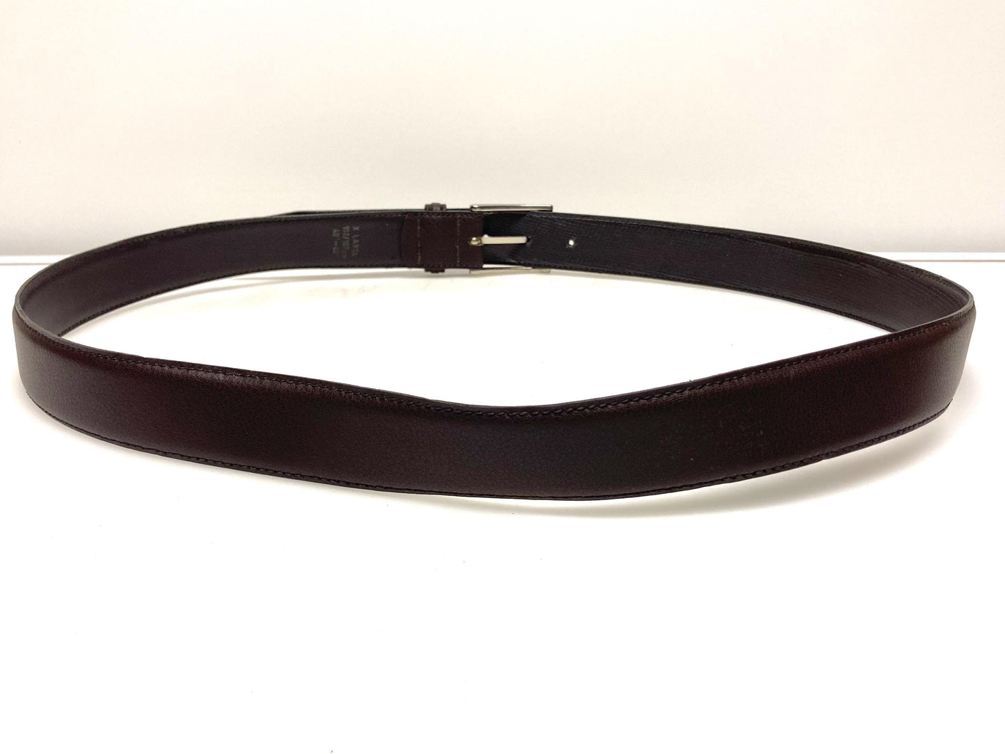 90s vintage dark brown genuine leather belt made in Italy by Dents. Real cowhide with matt textured finish for trousers or jeans. Mens NOS
