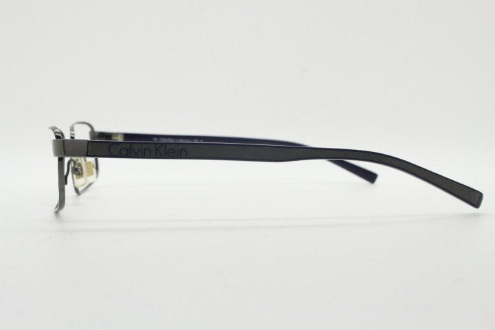 Calvin Klein collection rectangular eye glasses model 582 made in Japan. Gunmetal grey wire optical frames. Prescription eyeglasses. RX
