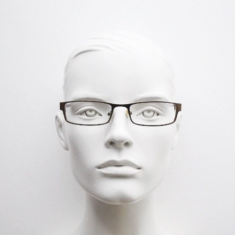 Hugo Boss vintage rectangular eye glasses. Handsome brown metallic finish optical frame. Prescription eyeglasses. RX spectacles