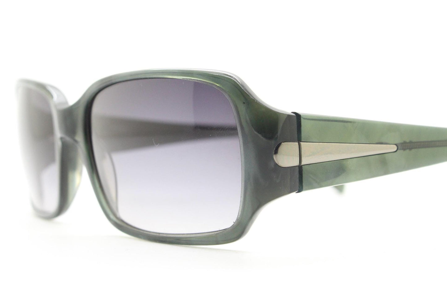Key Enzo Y2k vintage wrap around curved rectangular sunglasses. Dark grey marbled acetate frame with gradient lenses. 2000's bug eye. NOS
