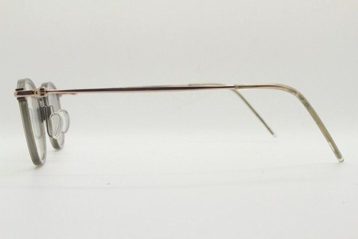 Snow small square eye glasses. Transparent grey acetate optical frames with unbreakable titanium arms. 20s style Prescription spectacles. RX