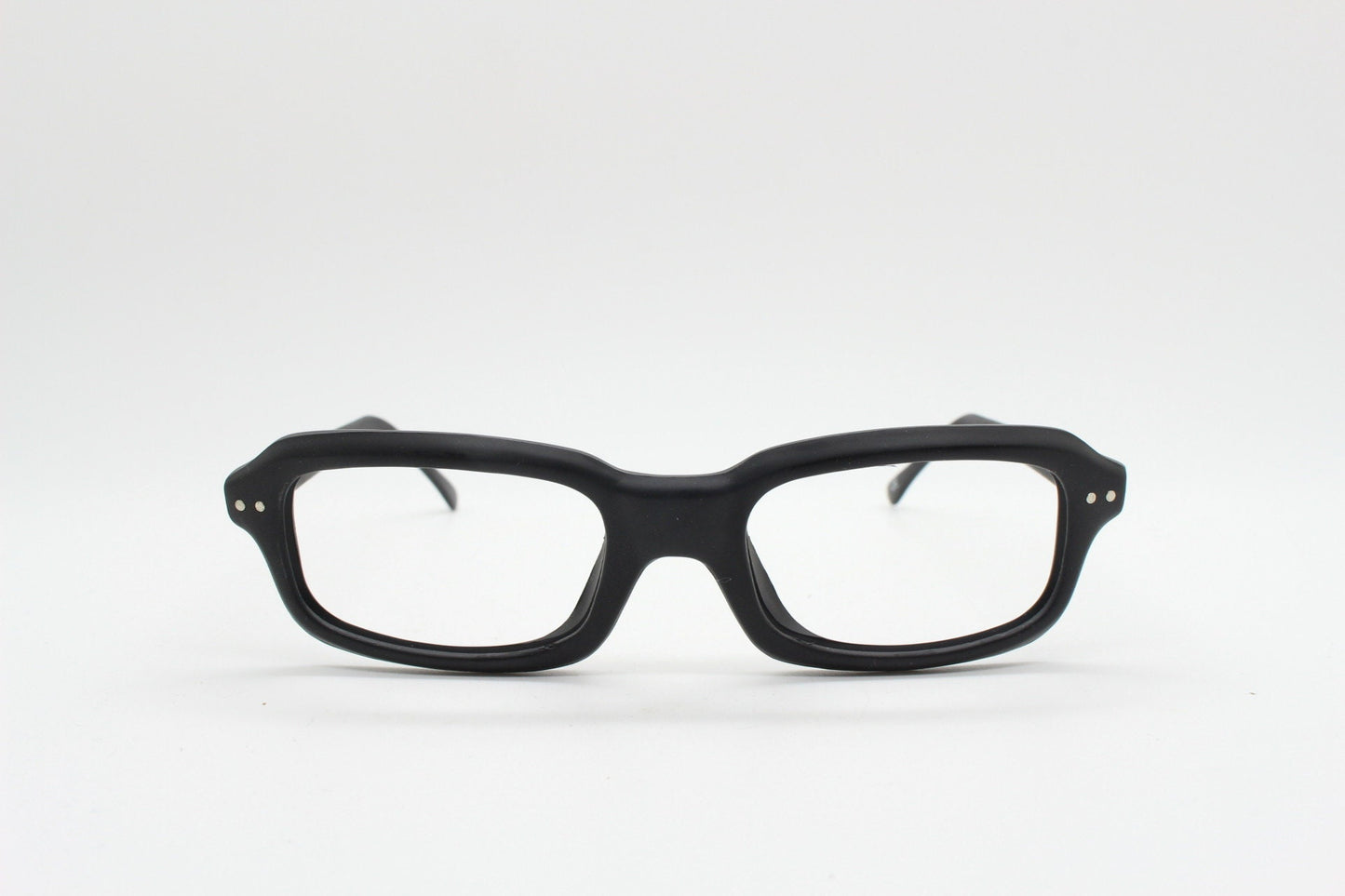 90s vintage black matt glasses. 60s design high quality rectangular optical frames. Prescription eyeglasses. RX Spectacles. BNWT NOS