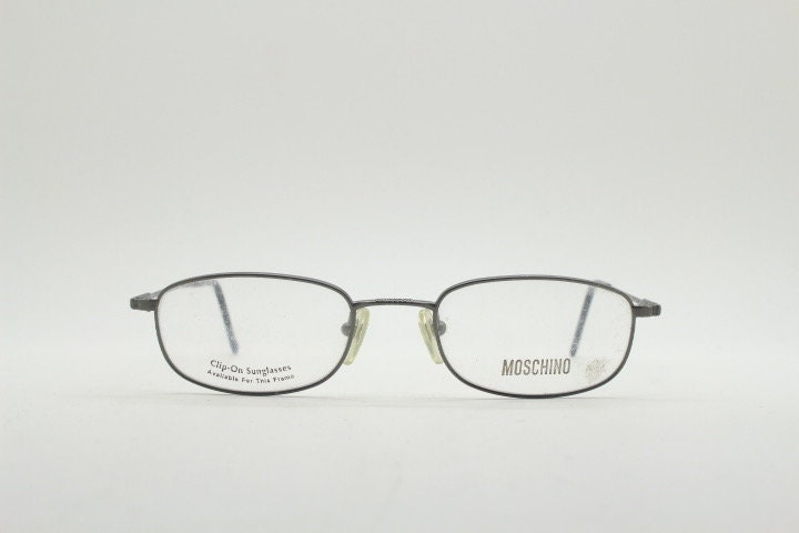 Moschino 90s vintage glasses model 3066 made in Italy. Small low profile rectangular optical frames. Prescription eyeglasses. RX. NOS