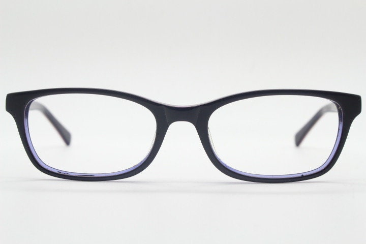 Superdry rectangular low profile eye glasses. Black gloss layered acetate optical frames. Prescription eyeglasses. RX spectacles