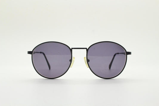 90s vintage round metal sunglasses. Straightforward slim minimal design with embossed arm patterns. Unused BNWT. Panto medium size