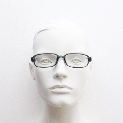 Gucci rectangular eye glasses made in Italy. Unisex dark grey acetate low profile optical frames. Prescription eyeglasses. RX spectacles