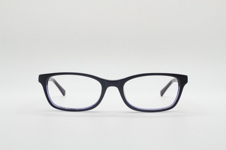 Superdry rectangular low profile eye glasses. Black gloss layered acetate optical frames. Prescription eyeglasses. RX spectacles