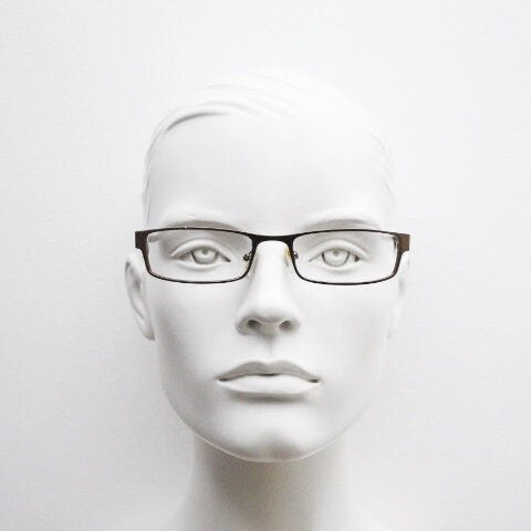 Hugo Boss vintage rectangular eye glasses. Handsome brown metallic finish optical frame. Prescription eyeglasses. RX spectacles