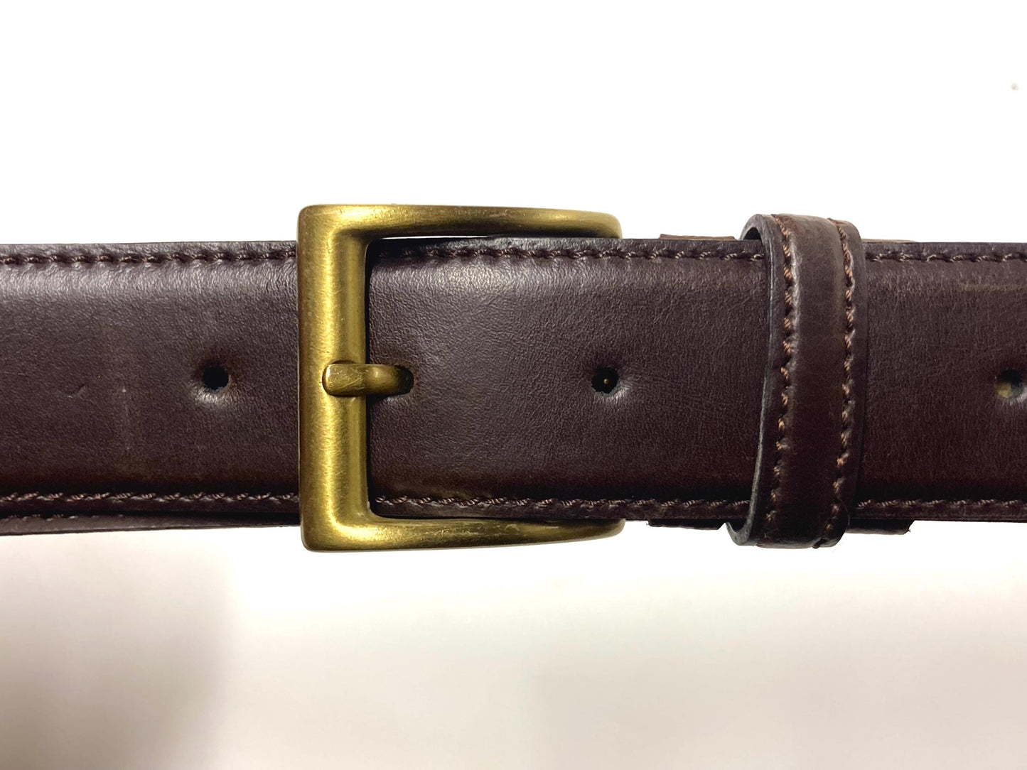 90s vintage dark brown genuine leather belt made in Italy by Joseph Di Pino. Thick cowhide with smooth finish for trousers/jeans. Mens NOS
