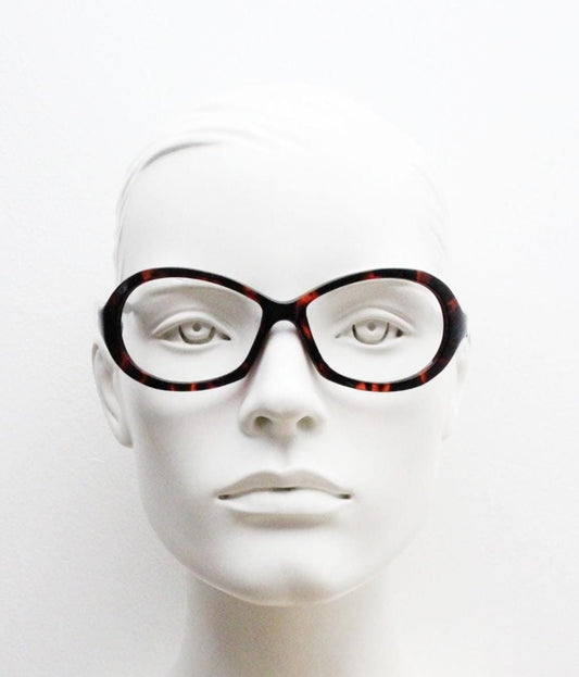 80s vintage oval eye glasses. Tasteful and effective simple design in dark tortoise. Optical frames. Prescription. RX spectacles. NOS