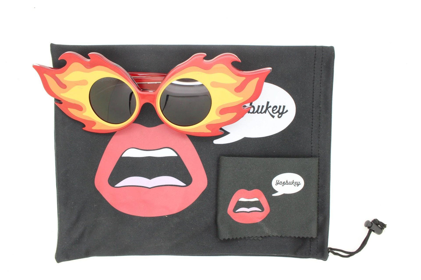 Yaz bukey fantasy fireball sunglasses made in Japan by Linda Farrow. Stupendous collectors grail not to be missed. Vintage. NOS full set