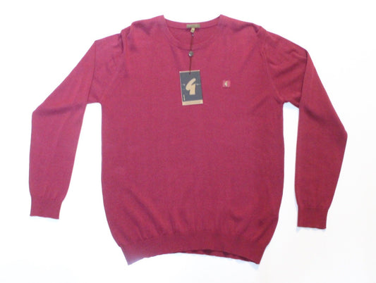 Gabicci vintage cotton knit jumper. Mens red round crew neck sweater. BNWT size M pullover. Unused NOS one off sample