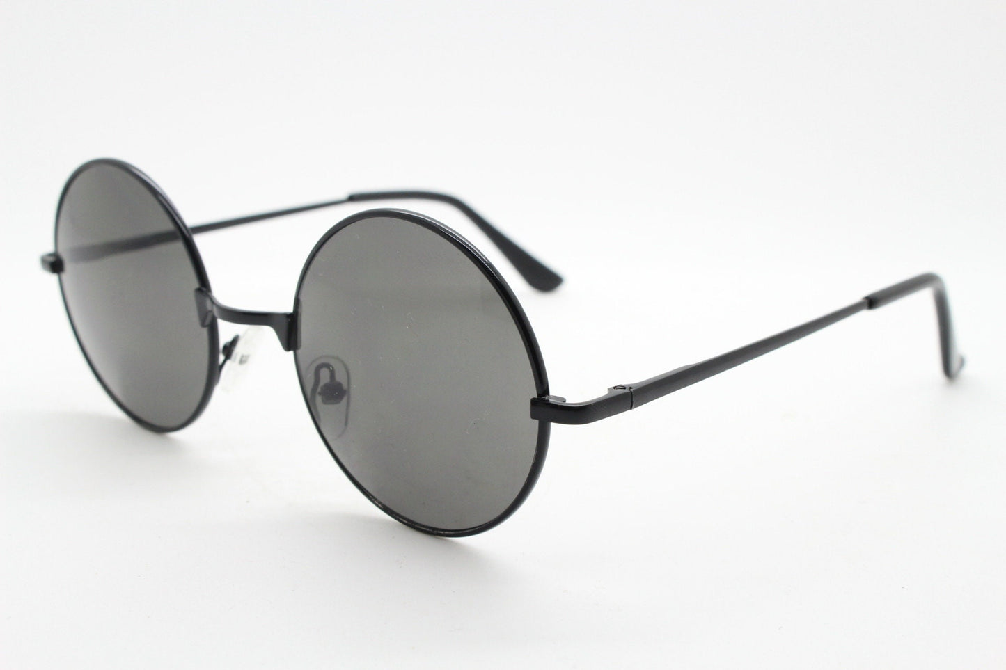 90s round vintage sunglasses. Small black metal frame with black lenses. 1920's style. John Lennon. Gojo Satoru. NOS