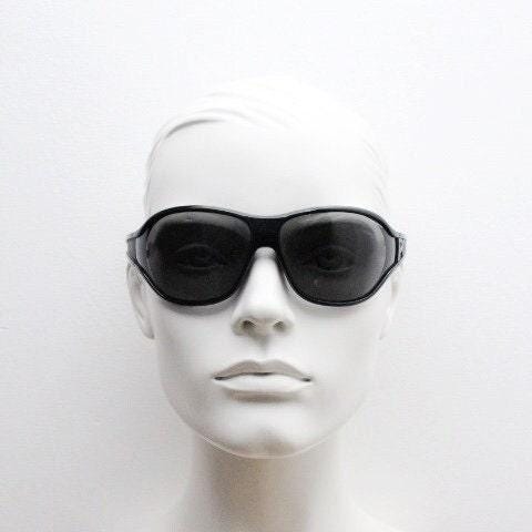 Ralph Lauren Polo Jeans Co Y2K vintage bug eye sunglasses model Fly Way BPPR7. 2000's wraparound mini mask shield with big spell out logo