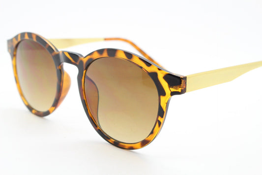 90s vintage round sunglasses. Tortoise 40s style frames with gold arms. Mens NOS