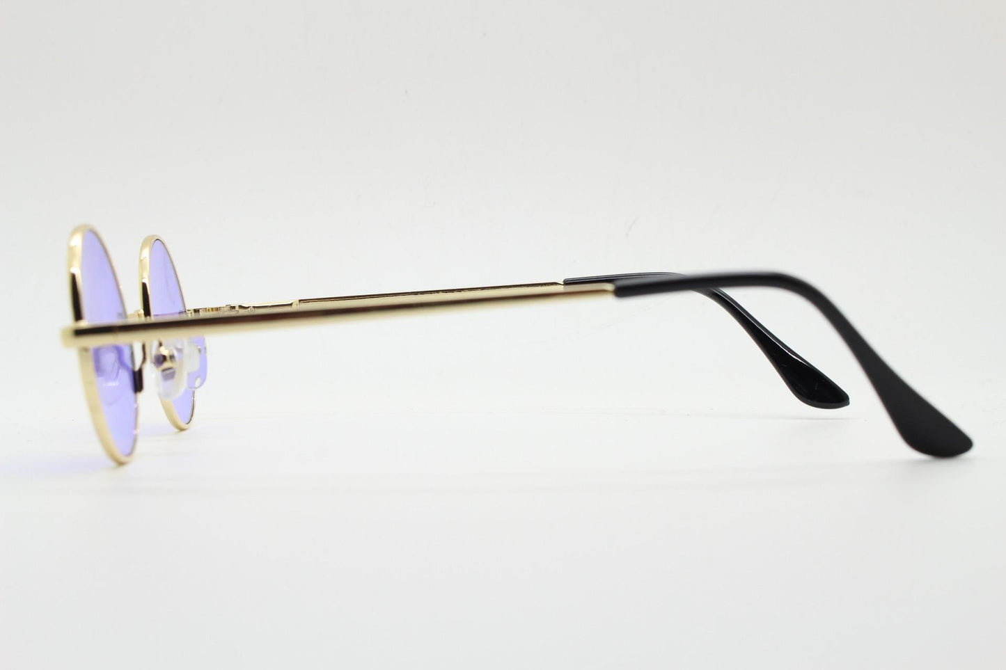 Kids 90s round vintage sunglasses. Rose gold metal frame with purple lenses. Childrens. John Lennon. Unused NOS. Full UV protection