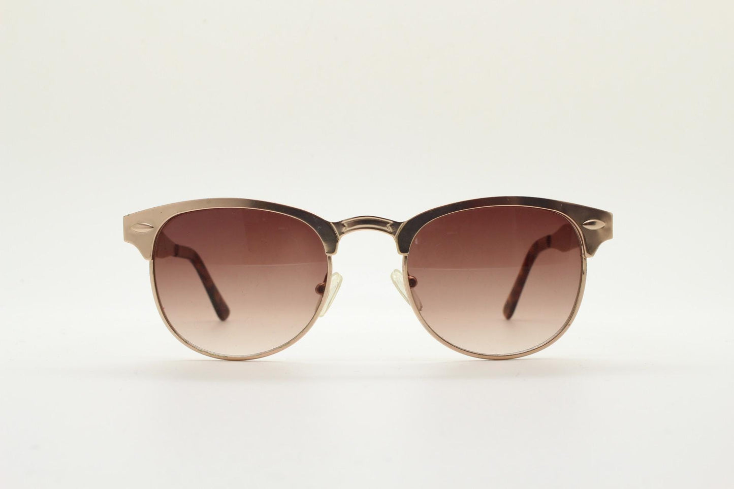 90s vintage gold browline sunglasses. All time classic  50s, 60s design in solid metal satin finish frame with brown lenses