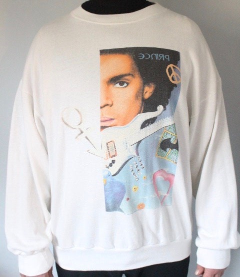 Prince fan collectors vintage 90s sweatshirt. Massive spell out 'Symbol' in song title graphic. Baggy crew neck pullover. Round neck jumper