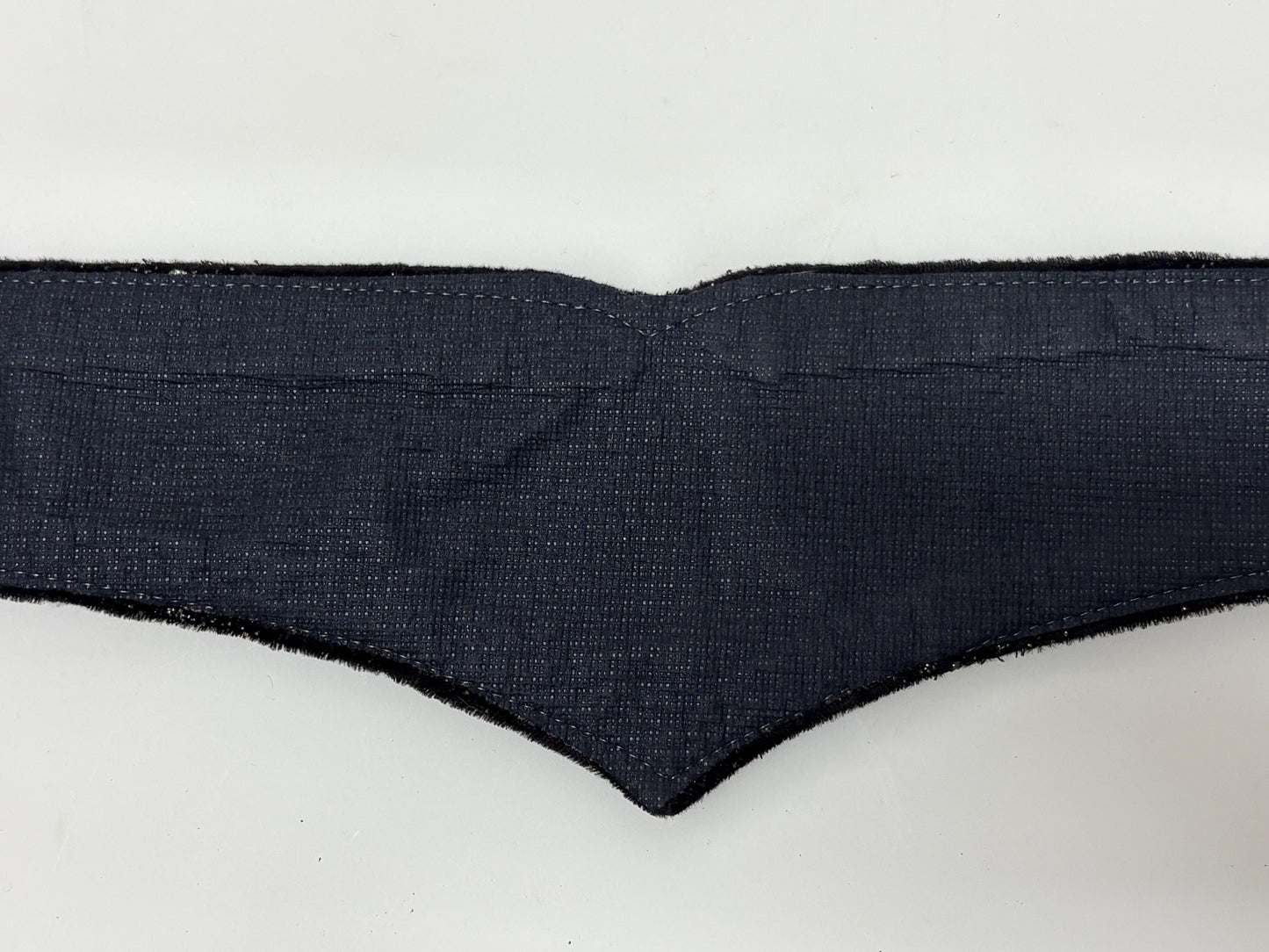 80s vintage womens flattering V shaped belt for a dress. Black velvet with spectacular glitter constellations. Unused NOS