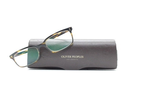 Oliver peoples rectangular eye glasses hand made in Italy. Honey tortoise acetate optical frame. Prescription eyeglasses. RX Spectacles