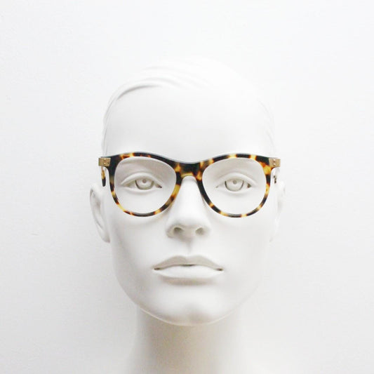 Dorothee BIS 90s vintage round horn rim eye glasses made in France. Classical design optical frame in honey tortoise. Prescription RX. NOS
