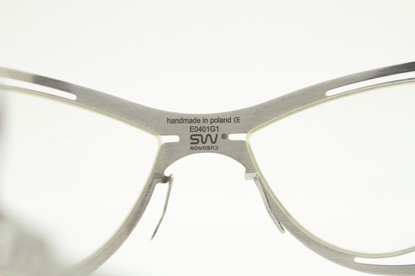 Slav Novosad wearable art eye wear. Design classic in inventive flat 2 tone stainless steel. Radical fashion visor. Fantasy sun glasses