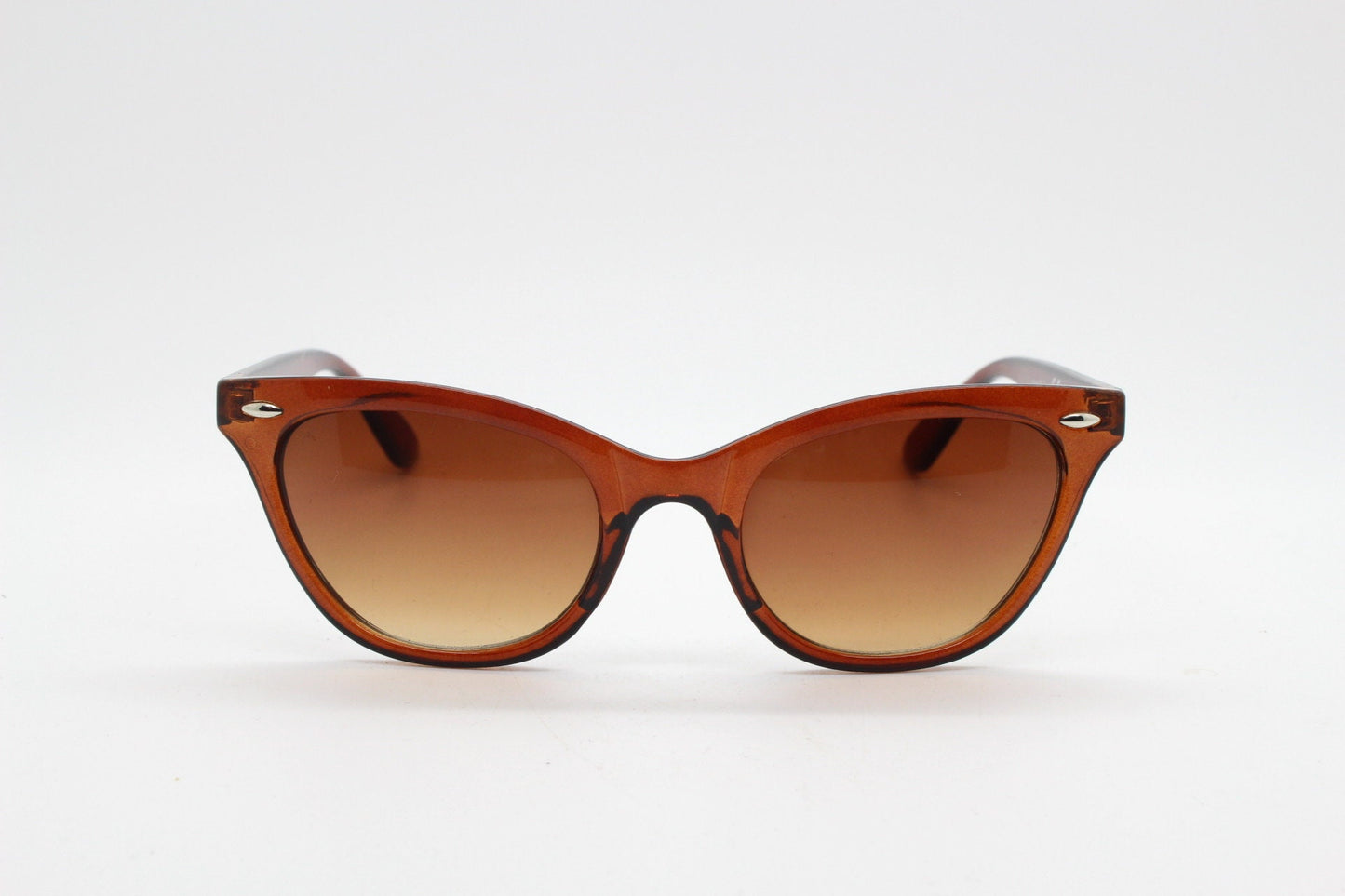Vintage 90s pointed cat eye sunglasses. Womens slim brown cateye frame. 50s style rockabilly pin up cats eye. NOS