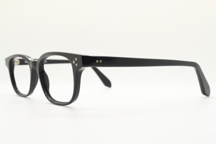 Illesteva rectangular eye glasses hand made in Italy model meadow. Plain black satin finish acetate optical frames. Prescription RX