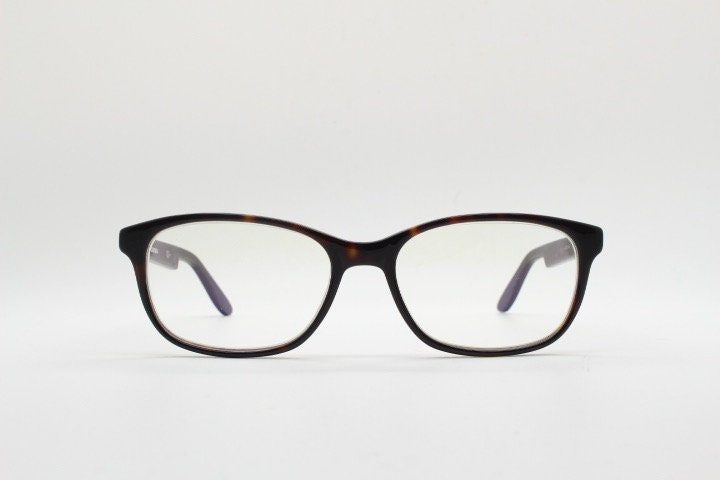 Carrera rectangular eye glasses. Mottled tortoise acetate optical frames with matt brown arms. Prescription eyeglasses. Vintage RX