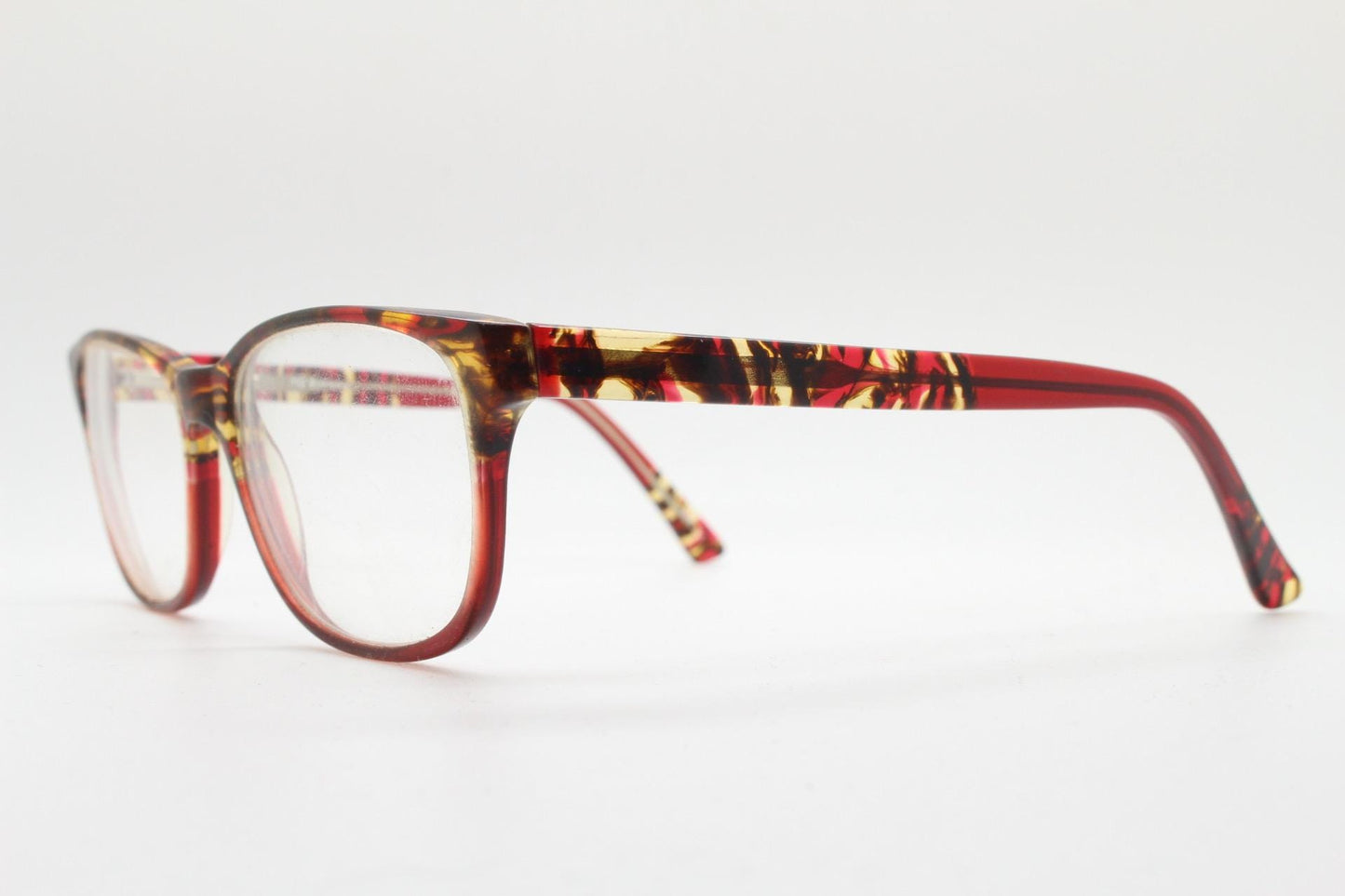 MO eyewear rectangular eye glasses made in Spain. Vibrant multi colour slim acetate optical frames. Prescription Vintage RX Spectacles