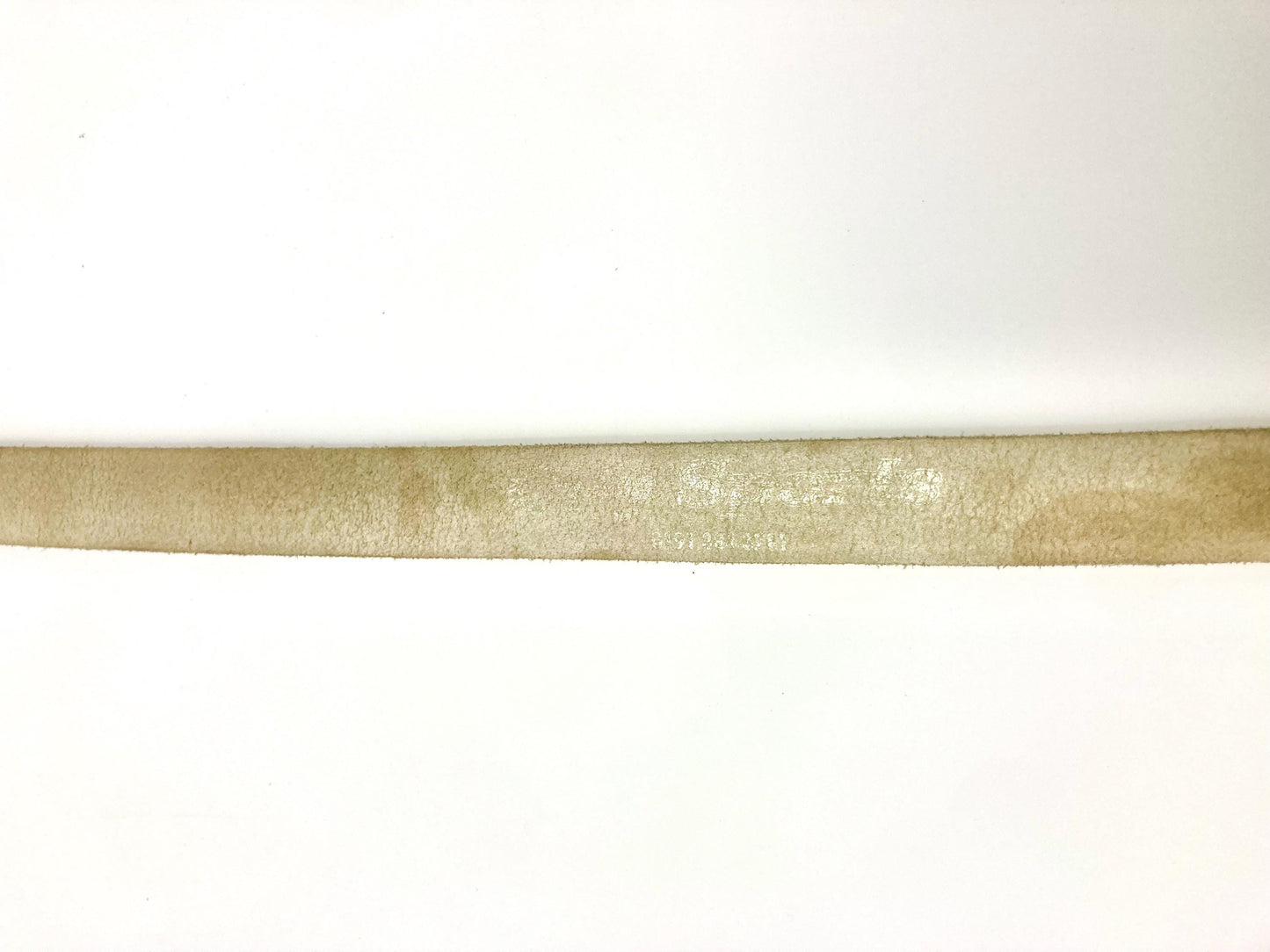 90s vintage thick genuine plain white leather 1" jeans / trousers belt in satin finish with suede back and simple silver steel buckle