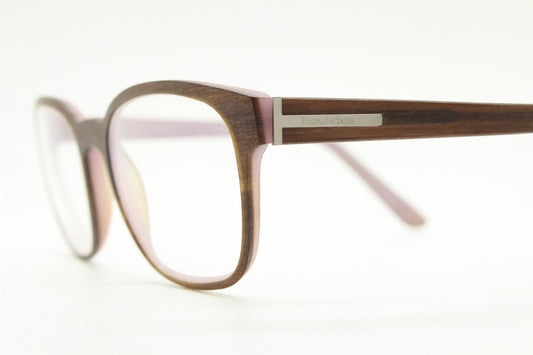 Bauhaus rectangular brown vintage eye glasses. Superior quality 'wood' look acetate optical frame. Prescription RX Spectacles