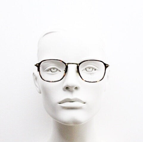 Faconnable 90s vintage rectangular eye glasses model Cliftland. Vibrant tortoise gloss acetate optical frame. Prescription. RX spectacles