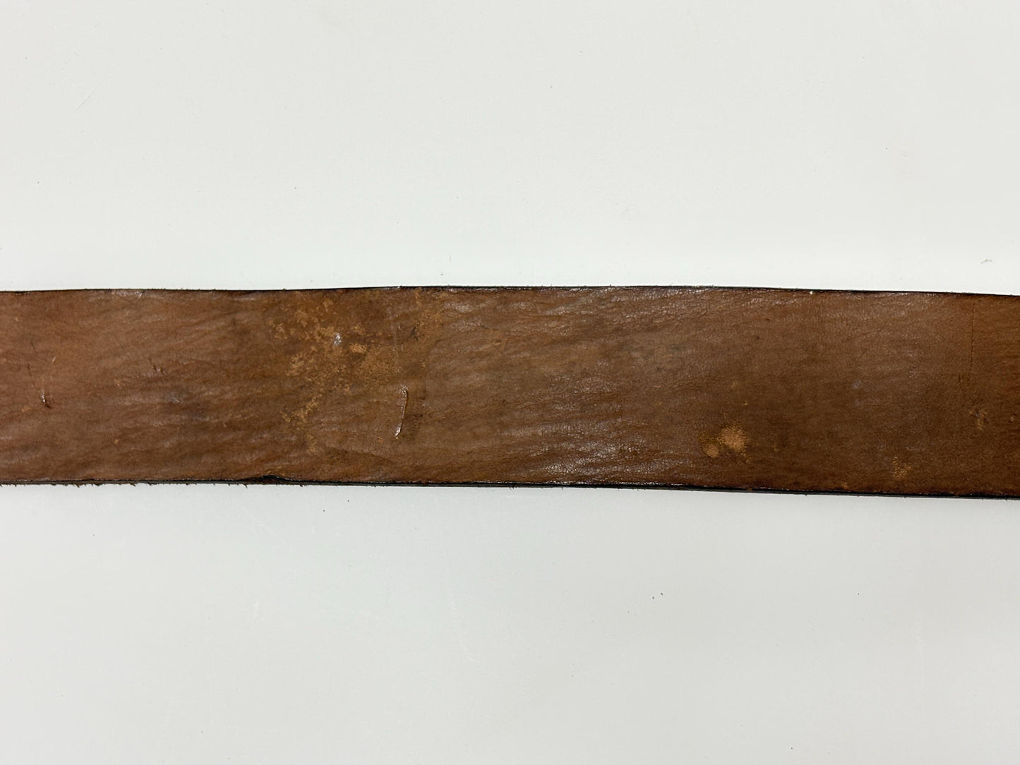 60s vintage thick brown leather belt with large brass changeable buckle. Made from genuine premium textured cowhide for jeans or trousers
