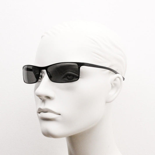90s vintage sharp rectangular sunglasses by Storm. Minimal matt finish low profile flat top with straightened arms. 60s design. NOS