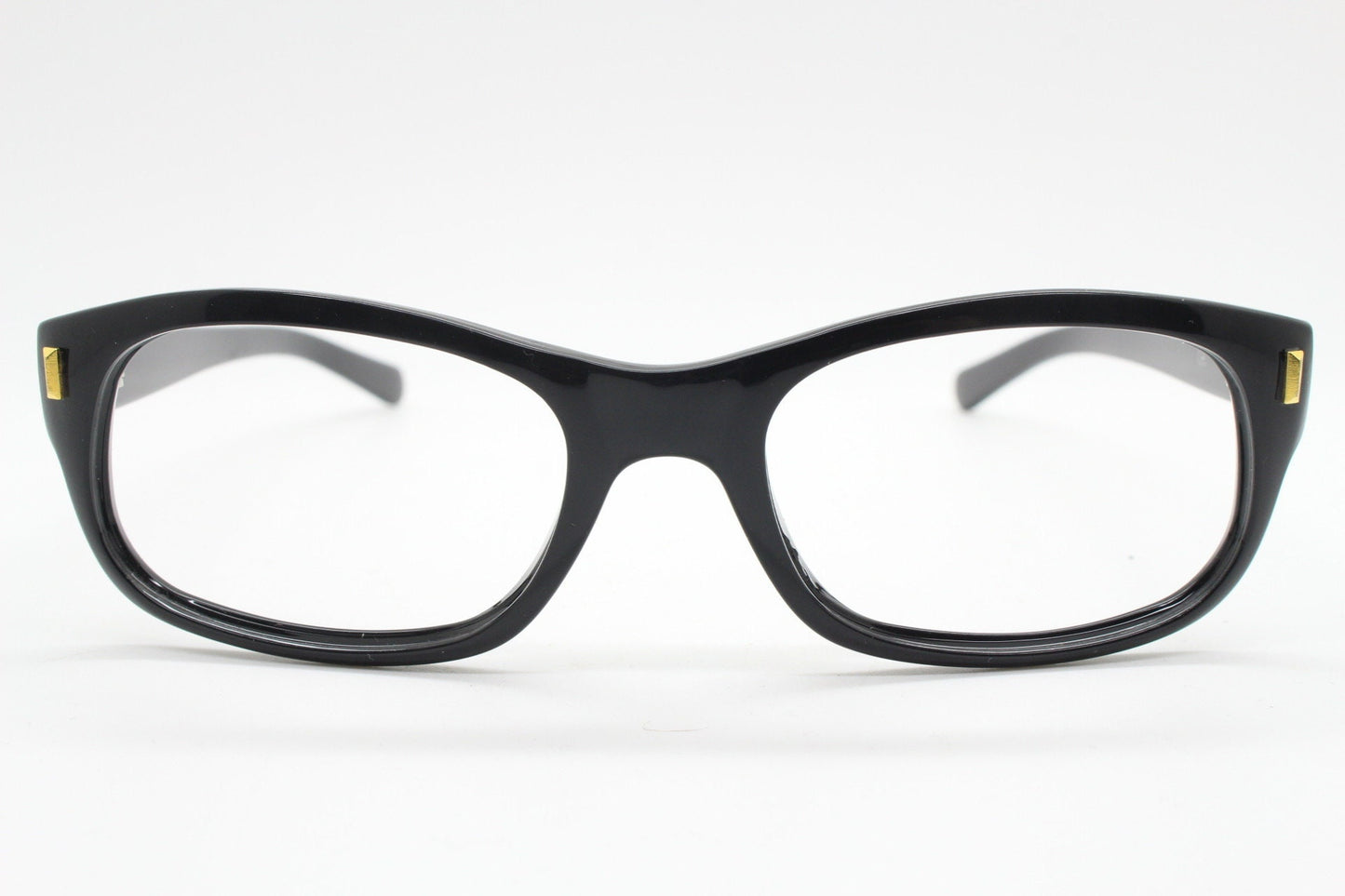 90s vintage black glasses. 60s design low profile rectangular straight arm optical frames. Prescription eyeglasses. RX Spectacles. BNWT NOS