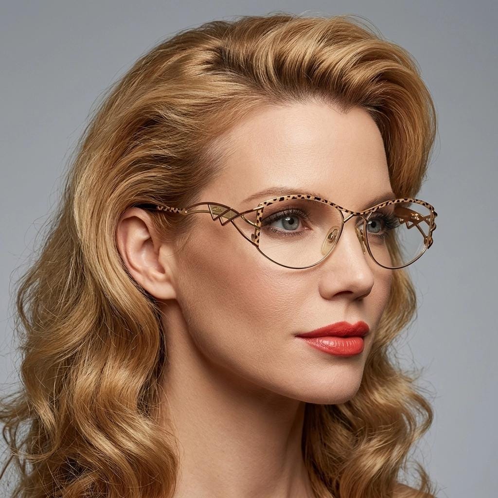 Cazal 90s vintage eye glasses. Mesmerising metallic animal print optical frames with innovative arm design. Prescription eyeglasses. RX