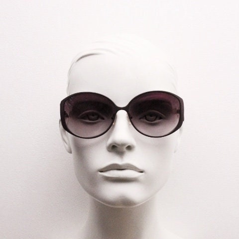 Missoni Y2K big round vintage sunglasses. Deep purple acetate frame with metallic satin finish front with graduating lenses. Womens NOS
