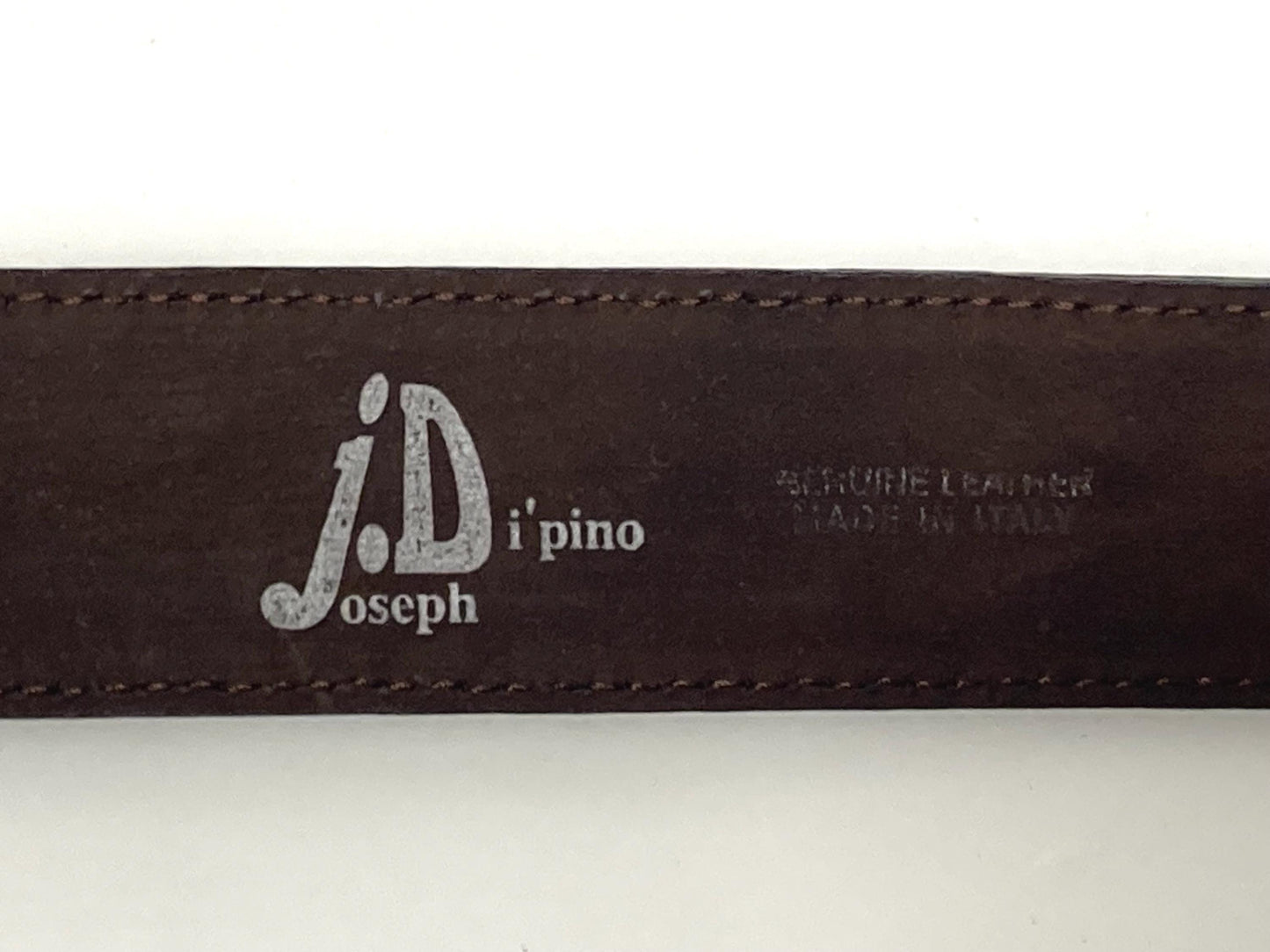 90s vintage dark brown genuine leather belt made in Italy by Joseph Di Pino. Thick cowhide with smooth finish for trousers/jeans. Mens NOS