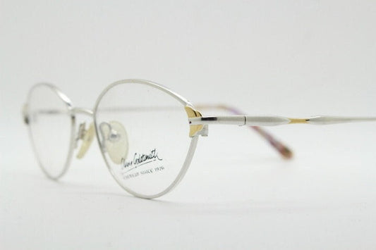 Oliver Goldsmith 90s vintage oval eye glasses model 0839. Silver and gold wire optical frames. Prescription eyeglasses. RX NOS spectacles