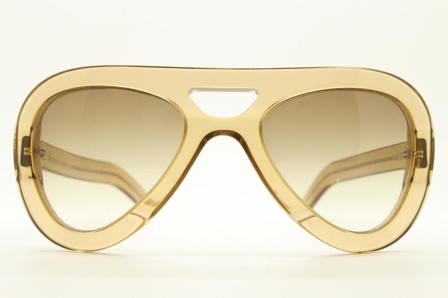 Cutler and Gross London dynamic thick frame acetate aviator. Transparent light brown with matching light tone lenses. Y2K. Vintage